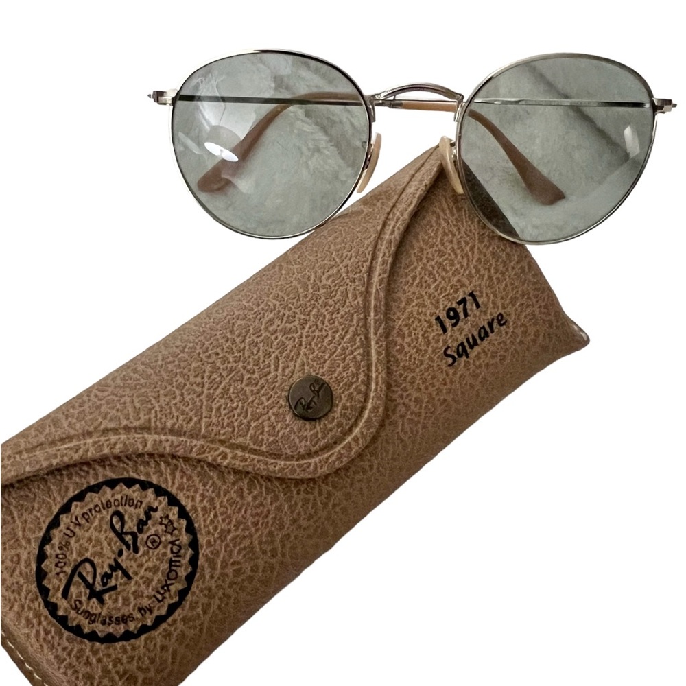 Authentic Ray-Bans Silver Frames Gray-Green Lense… - image 4